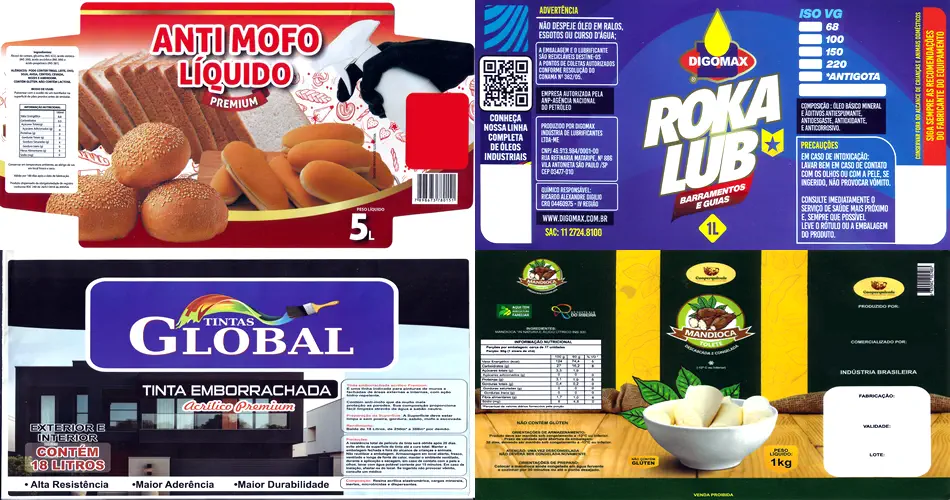 Mosaico com Rótulos Adesivos Diversos Qualidade Premium
